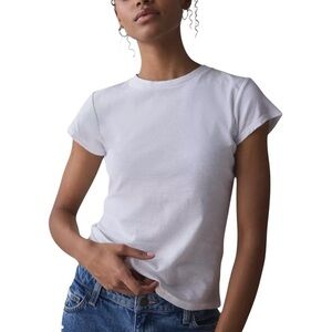 J. Crew Cotton Span Short Sleeve Cotton Tee Shirt NWT S Classic White